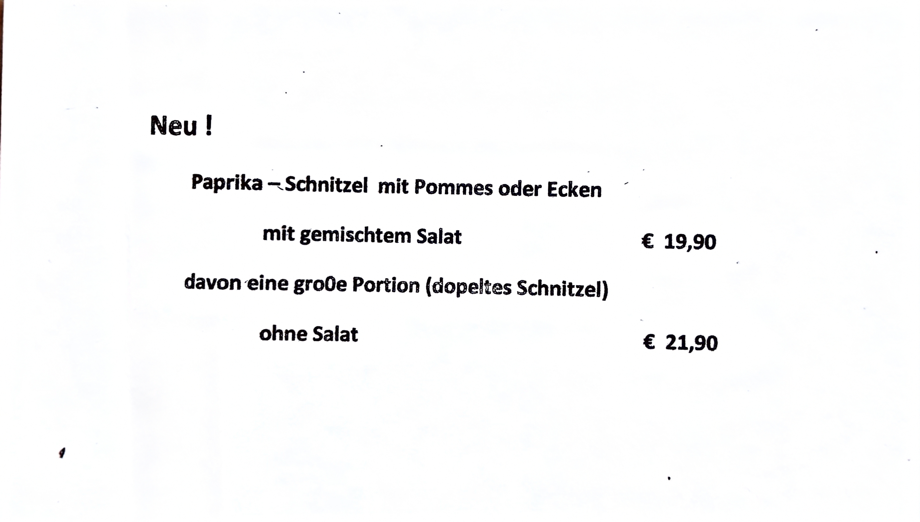 Paprika-Schnitzel als neue Empfehlung